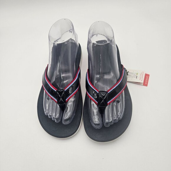 Vionic Tide Spirit Blue Red Flip Flop Sandals Womens Sz 7 NEW - Picture 2 of 5